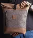 Rolltop backpack made of felt and leather