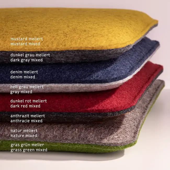 Felt seat cushion square padded angular – rounded, chair cushion