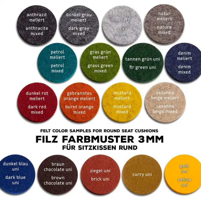 Sitzkissen rund aus Filz