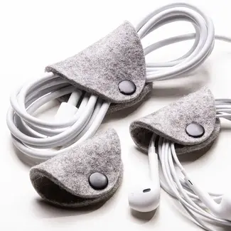Cable ties from felt in many colors (set of 3)