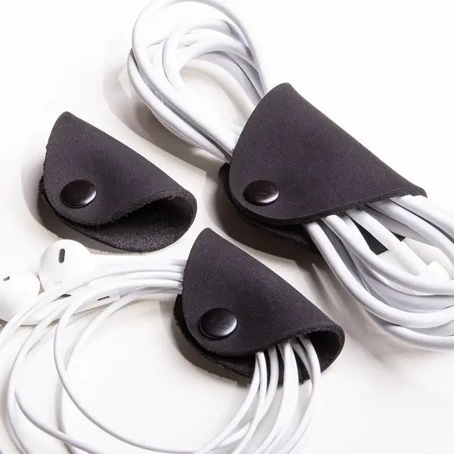 Kabelbinder aus Leder für USB- und Kopfhörerkabel