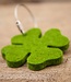 lucky clover felt key chain four-leafed green