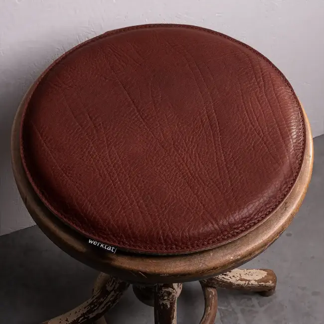 round seat cushion in leather
