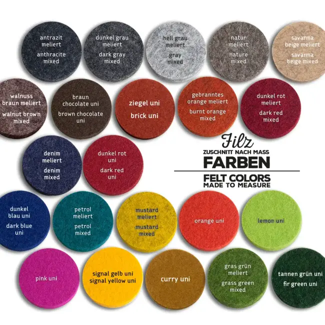 rectangle/square felt cuts made to measure, 5mm, wool