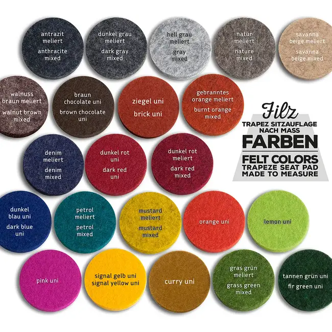 Zuschnitt Trapez Filz, Filzauflage auf Maß 5 mm