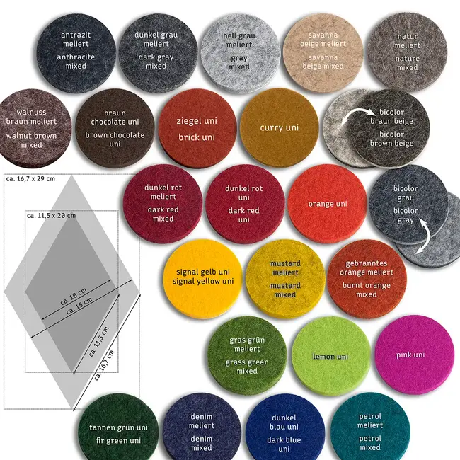 Diamond felt coasters