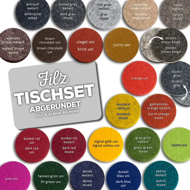 Platzset abgerundet rechteckig Filz