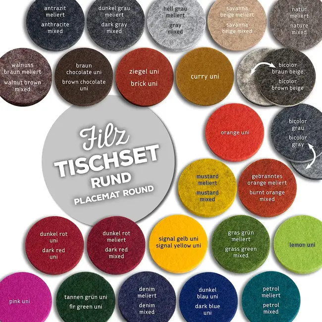 Tischset rund aus Filz
