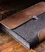Geräumige Notebook-Tasche aus Leder und Filz