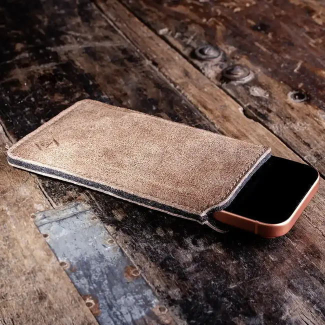 Buffalo leather sleeve for iPhone