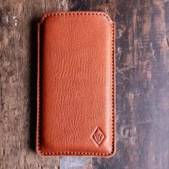 iPhone leather sleeve made from premium vegetable-tanned leather