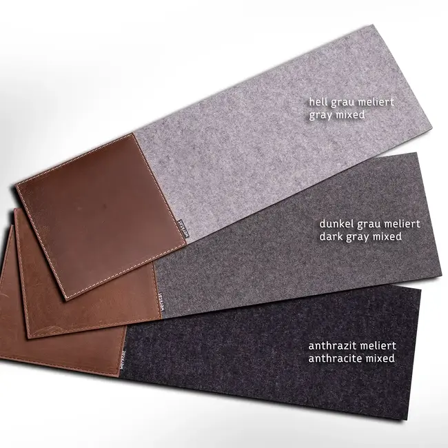 Keyboard pad felt with leather mouse pad