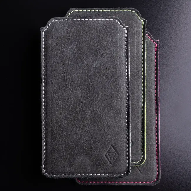 Cell phone sleeve in nubuck leather