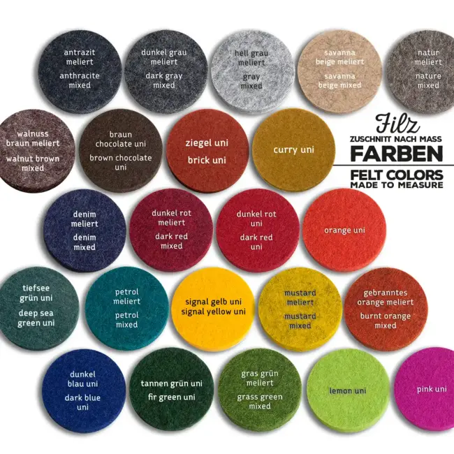 rectangle/square felt cuts made to measure, 5mm, wool