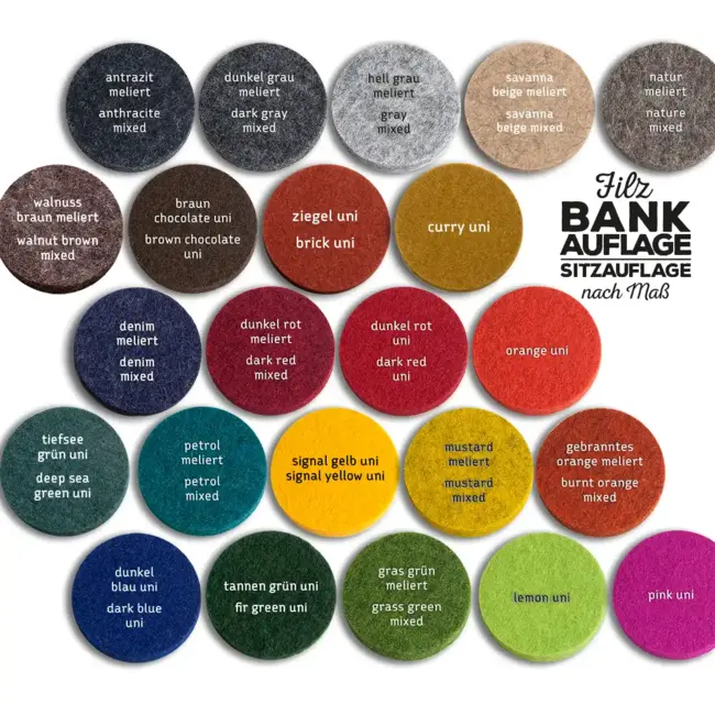 Benchtop felt seat pad made to measure