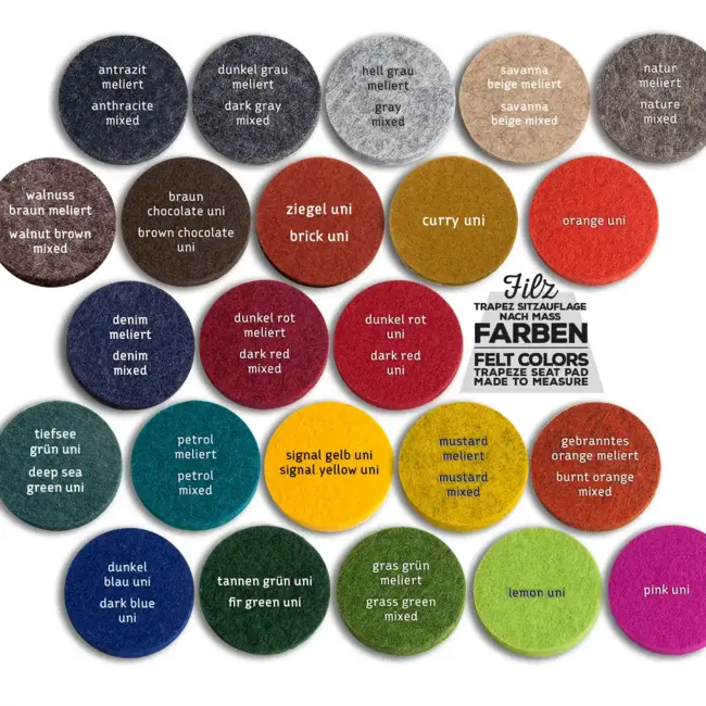 cutting trapeze, felt mats made to measure 5 mm