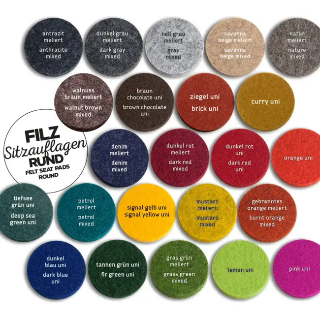 Felt seat pad round Ø 30 32,5 35 37,5 40 cm