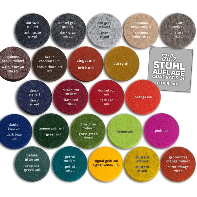 seating mat square felt angular & rounded