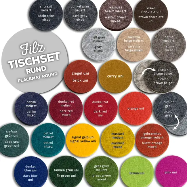 Tischset rund aus Filz