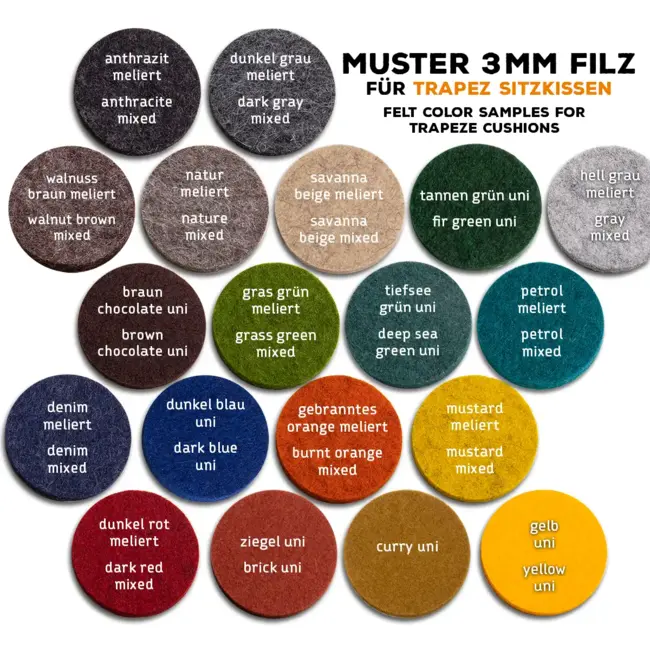 Trapeze seat cushion made to measure