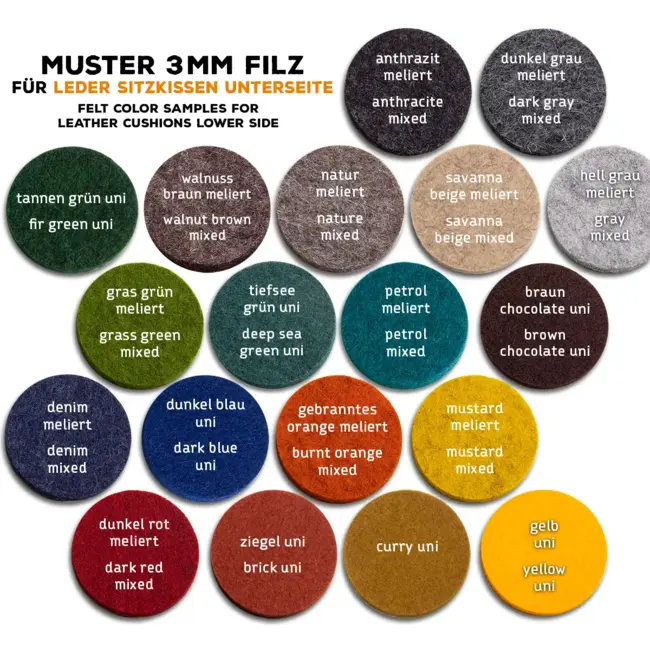 Sitzkissen Leder passend für Eames Chair mit Filz