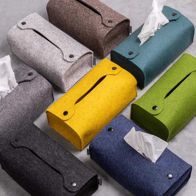 Tissue box felt cover