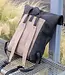Rucksack Leder mit Rolltop