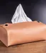 Cosmetic tissue box cover in leather