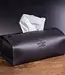 Cosmetic tissue box cover in leather