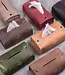 Cosmetic tissue box cover in leather