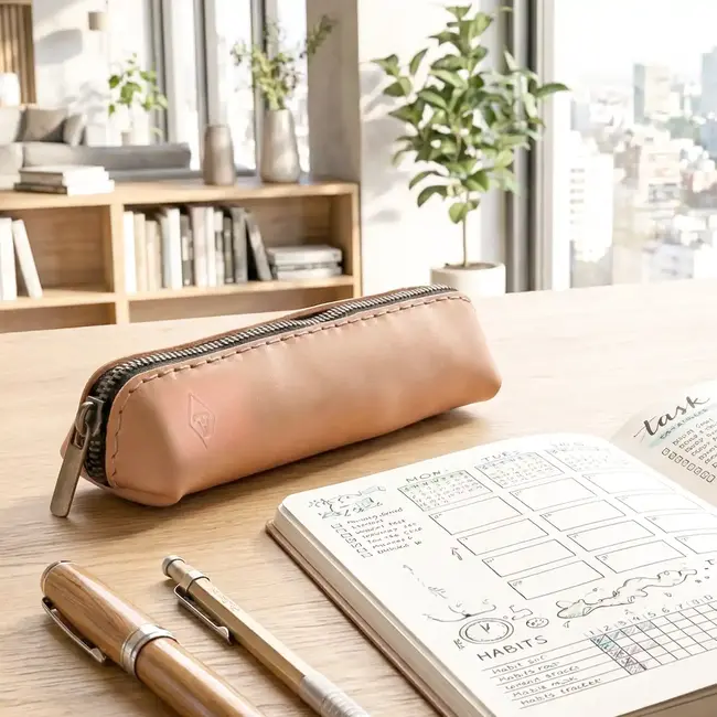 Case for pencils small of leather