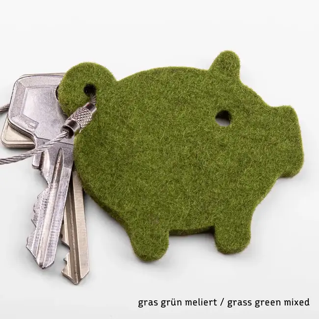 Lucky pig keychain made of felt