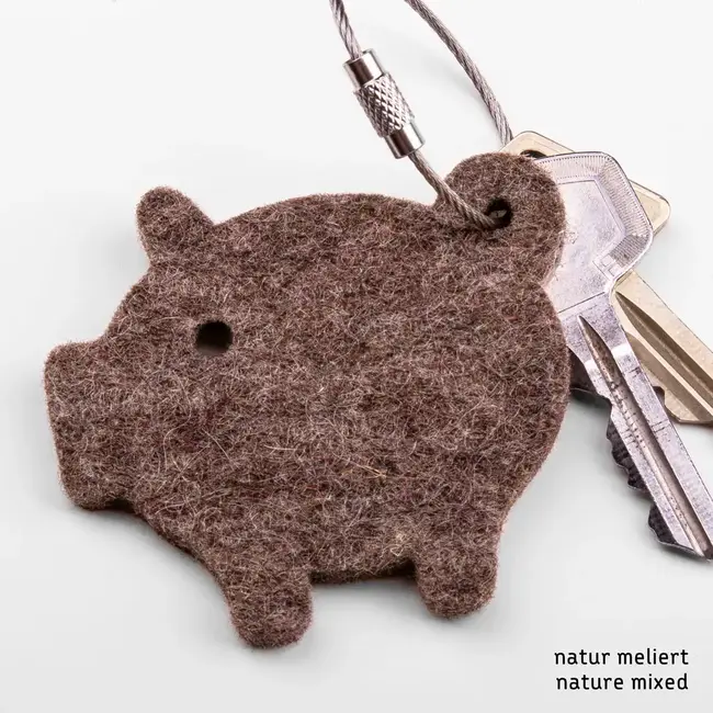 Lucky pig keychain made of felt