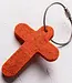 Cross key chain made of felt
