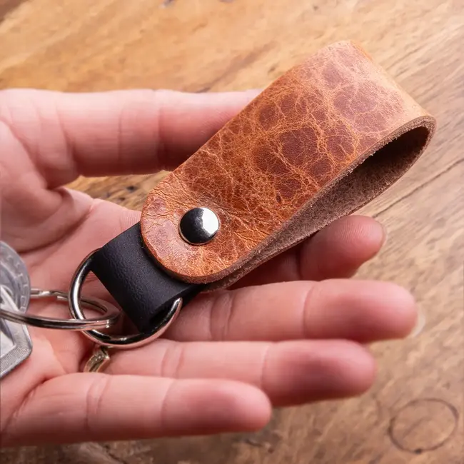 keychain, simply made of genuine cowhide leather