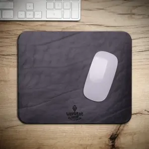 Mouse pad made of leather 26 x 21 cm, black & brown