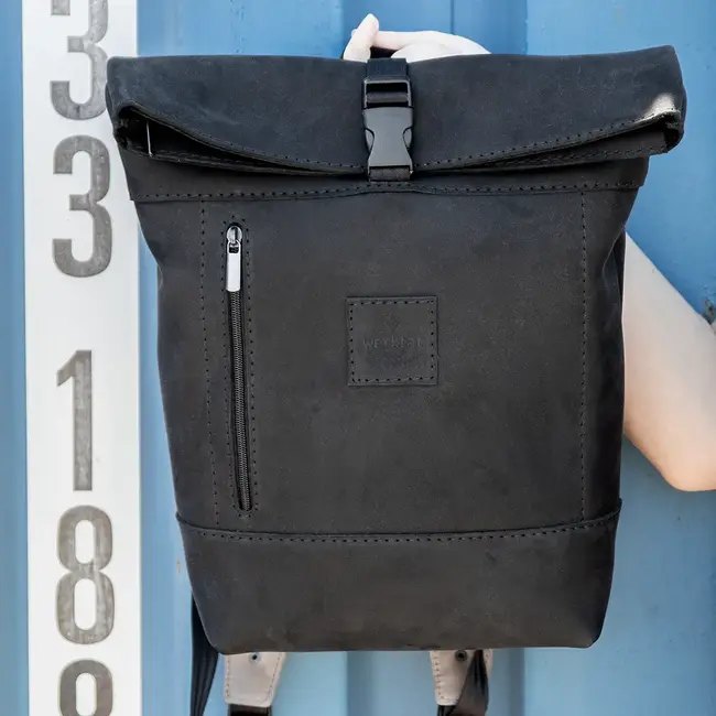 Rolltop Rucksack klein aus Rindleder