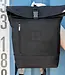 Rolltop backpack small in cowhide leather