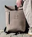 Rolltop backpack small in cowhide leather