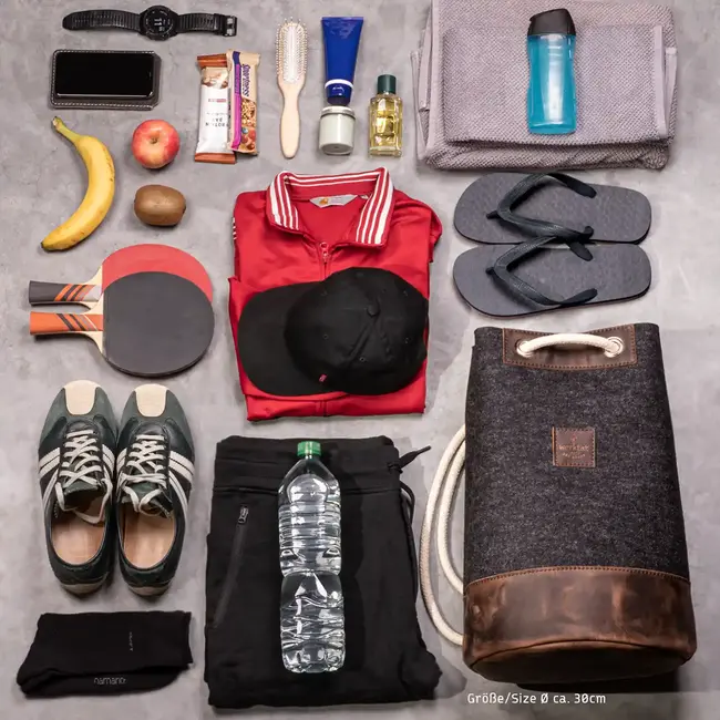 Matchsack aus Filz und Leder