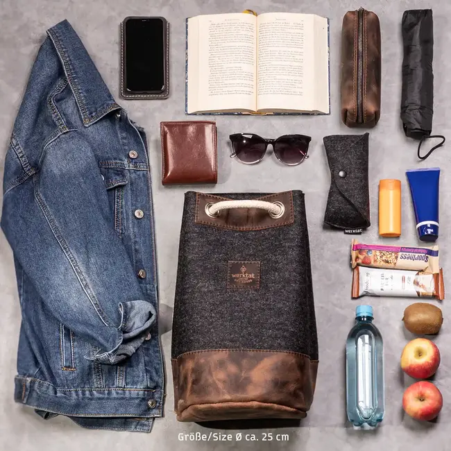 Matchsack aus Filz und Leder