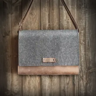 Shoulder bag leather & felt crossbody Shoulder bag leather & felt crossbody