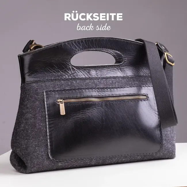 Handbag „Cut Out" of felt and leather