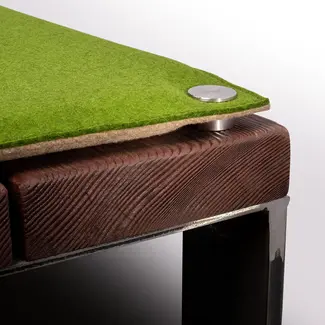 Bench cushion, custom-made in felt with eyelets or mounts Bench cushion, custom-made in felt with eyelets or mounts