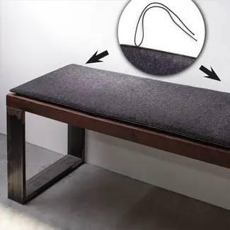 Tie-on felt bench cushion, custom-made Tie-on felt bench cushion, custom-made