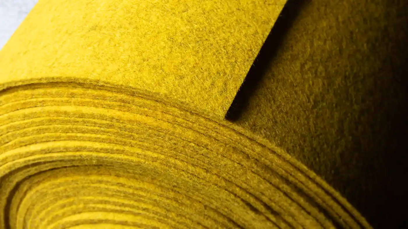 Filz-Rolle, mustard meliert, 3 mm