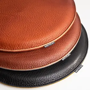 round seat cushion in leather with felt