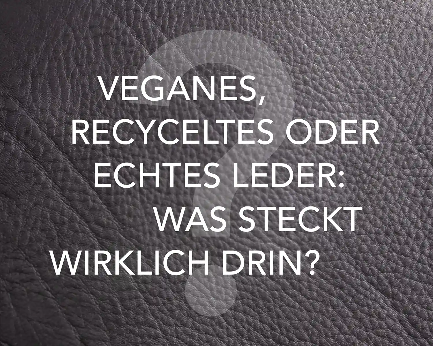Veganes, recyceltes oder echtes Leder: Was steckt wirklich drin?