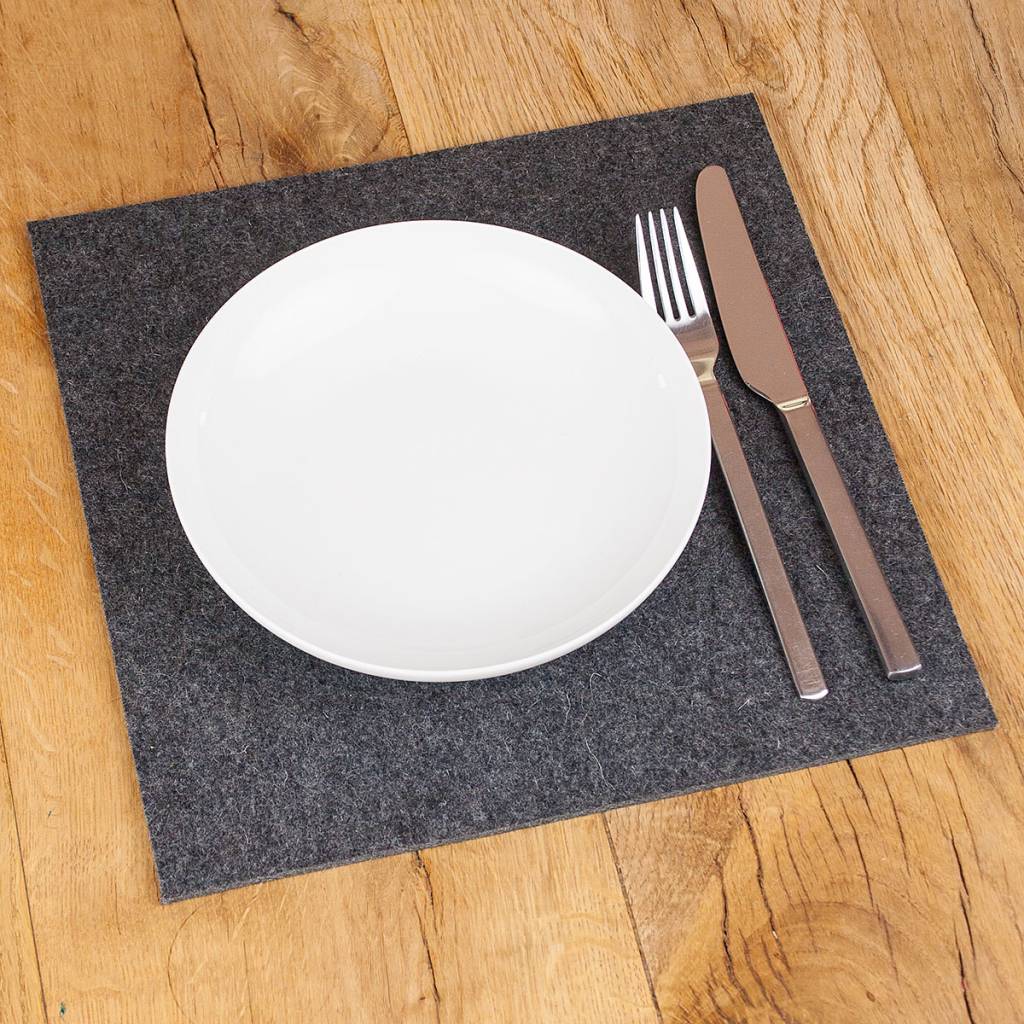 Felt placemats square dark gray mixed werktat® leather & felt bags