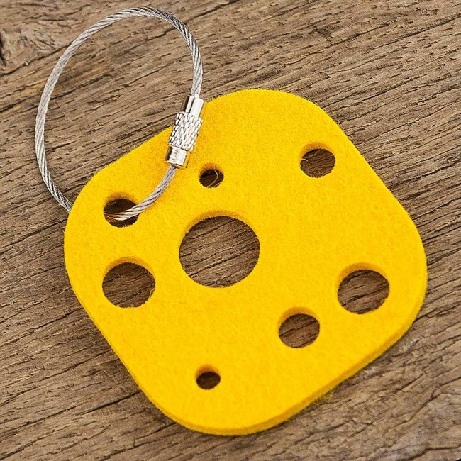 Cheese keychain made of felt